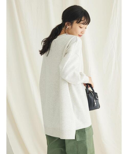 CRAFT STANDARD BOUTIQUE（クラフトスタンダードブティック）の「裏起毛クルーネックチュニック（チュニック・レディース・杢グレー/ブラック/サックスブルー/オートミール/アイボリー・FREE）」の11枚目の写真