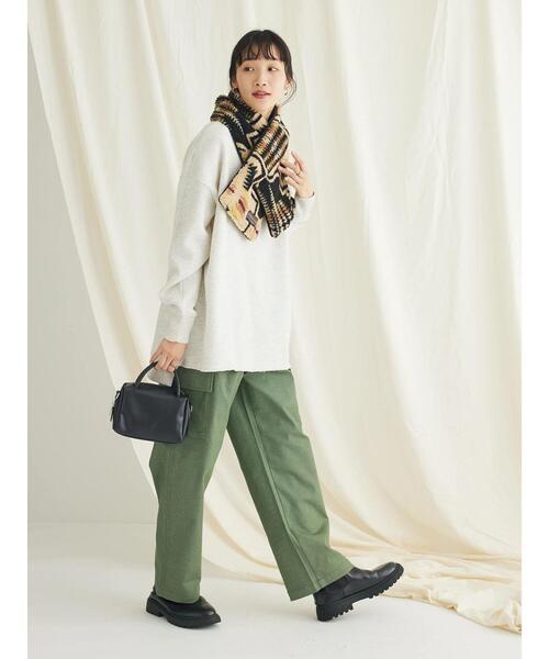 CRAFT STANDARD BOUTIQUE（クラフトスタンダードブティック）の「裏起毛クルーネックチュニック（チュニック・レディース・杢グレー/ブラック/サックスブルー/オートミール/アイボリー・FREE）」の13枚目の写真