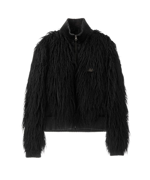 SCULPTOR（スカルプター）の「Faux Mongolian Shearling Jacket/フォーモンゴリアンシャーリングジャケット（その他アウター・レディース・ブラック/ナチュラル・MEDIUM）」の5枚目の写真