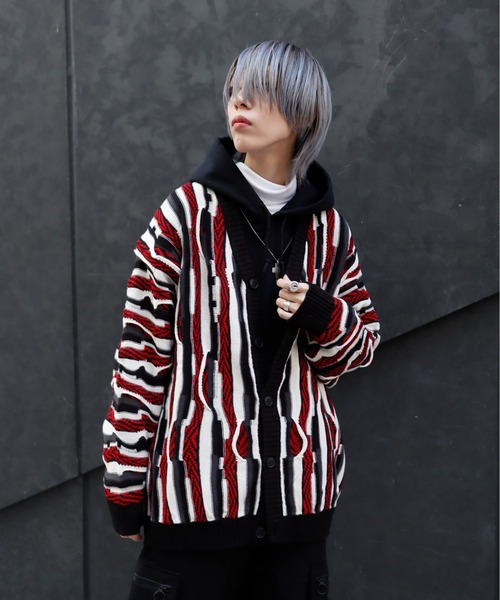Bling Leads(ブリングリーズ)の「Z)【BLINGLEADS】723805 ランダムPTJQDカーディガン(カーディガン/ボレロ・メンズ・ターコイズブルー/ネイビー/レッド/ブルー・MEDIUM/LARGE)」の8枚目の写真