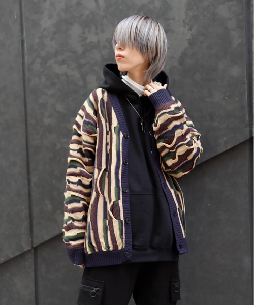 Bling Leads(ブリングリーズ)の「Z)【BLINGLEADS】723805 ランダムPTJQDカーディガン(カーディガン/ボレロ・メンズ・ターコイズブルー/ネイビー/レッド/ブルー・MEDIUM/LARGE)」の19枚目の写真