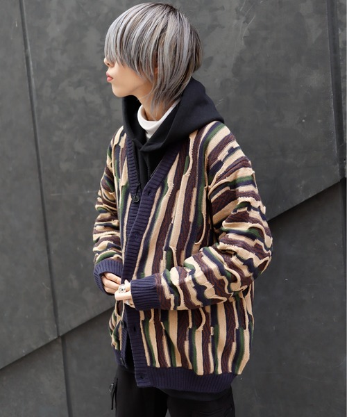 Bling Leads(ブリングリーズ)の「Z)【BLINGLEADS】723805 ランダムPTJQDカーディガン(カーディガン/ボレロ・メンズ・ターコイズブルー/ネイビー/レッド/ブルー・MEDIUM/LARGE)」の20枚目の写真