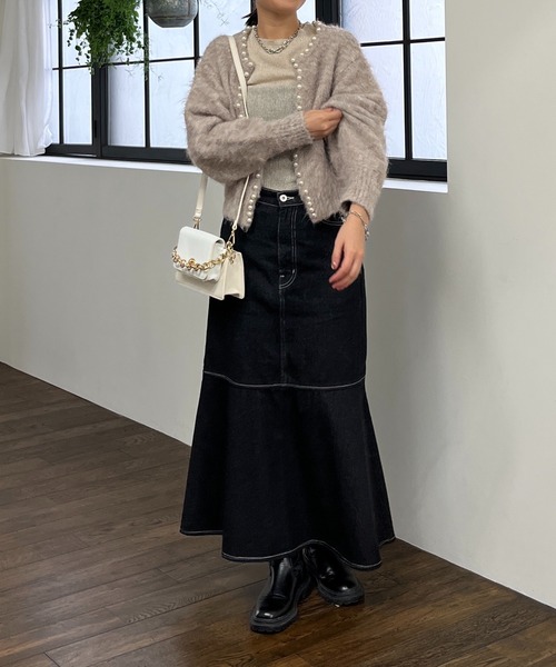 un dix cors（アンディコール）の「シアーラメハイネックニット（ニット/セーター・レディース・チャコールグレー/ベージュ・FREE）」の10枚目の写真