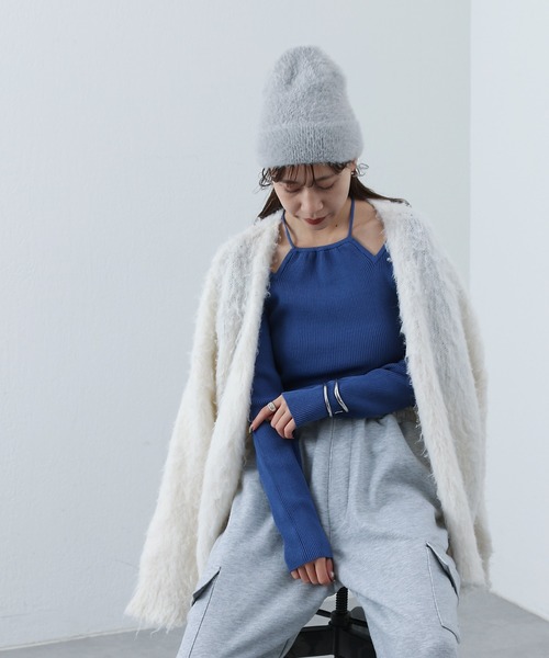 COLONY 2139（コロニートゥーワンスリーナイン）の「ホルターカットアウトリブニット（Tシャツ/カットソー・レディース・ブラック/ピンク/グレー/ブルー・FREE）」の16枚目の写真