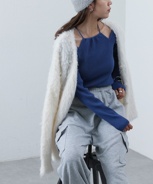 COLONY 2139（コロニートゥーワンスリーナイン）の「ホルターカットアウトリブニット（Tシャツ/カットソー・レディース・ブラック/ピンク/グレー/ブルー・FREE）」の17枚目の写真