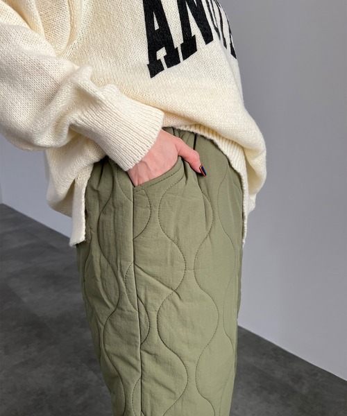 ISOOK（アイスー）の「【ISOOK / アイスー】キルティングカーゴパンツ / ボア 中綿パンツ キルティングパンツ ストレートパンツ ZOZOTOWN限定（カーゴパンツ・レディース・アイボリー/カーキ/ブラック・FREE）」の16枚目の写真