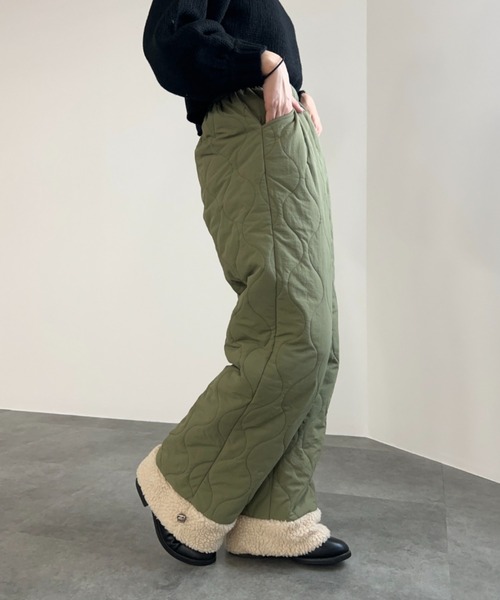ISOOK（アイスー）の「【ISOOK / アイスー】キルティングカーゴパンツ / ボア 中綿パンツ キルティングパンツ ストレートパンツ ZOZOTOWN限定（カーゴパンツ・レディース・アイボリー/カーキ/ブラック・FREE）」の21枚目の写真