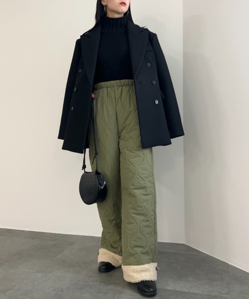 ISOOK（アイスー）の「【ISOOK / アイスー】キルティングカーゴパンツ / ボア 中綿パンツ キルティングパンツ ストレートパンツ ZOZOTOWN限定（カーゴパンツ・レディース・アイボリー/カーキ/ブラック・FREE）」の20枚目の写真