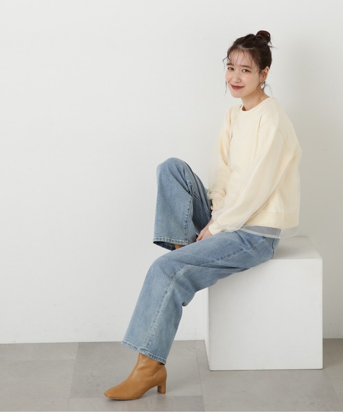 N.（N. Natural Beauty Basic）（エヌエヌナチュラルビューティーベーシック）の「チュールレイヤースウェット（スウェット・レディース・グレー/ホワイト・MEDIUM）」の6枚目の写真