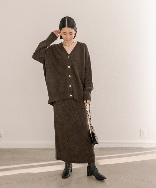 【美品】RIVE DROITE リヴドロワ　ラメニットカーディガン FREE RIVE DROITE（リヴドロワ）の「セットアップ可能/フェザーラメ