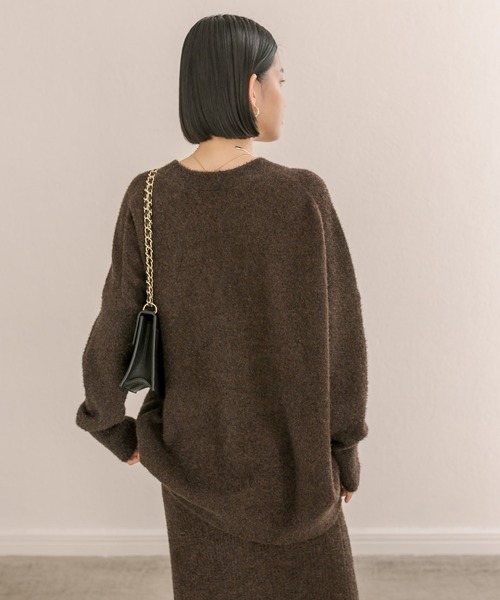 RIVE DROITE リヴドロワ　フェザーラメカーディガン　ブラウン　完売品 RIVE DROITE（リヴドロワ）の「セットアップ可能/フェザーラメ