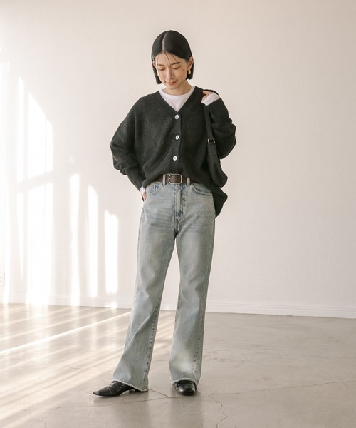 美品 RIVE DROITE フェザーラメカーデ ニット カーディガン F セットアップ対応】フェザーラメカーデ | RIVE DROITE