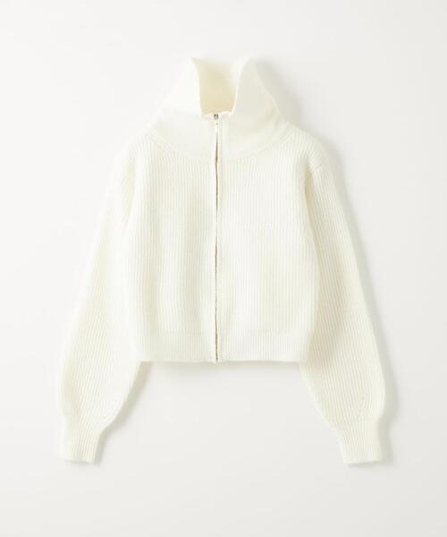 CITEN（シテン）の「＜CITEN＞レイヤード ジップ ニット（ニット/セーター・レディース・ダークブラウン/ホワイト/ダークグレー・FREE）」の10枚目の写真