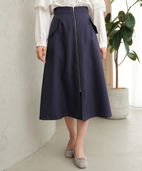 TRUDEA（トルディア）の「デニムフラップジップスカート（スカート・レディース・ブラック/ネイビー・LARGE/MEDIUM/SMALL）」の2枚目の写真