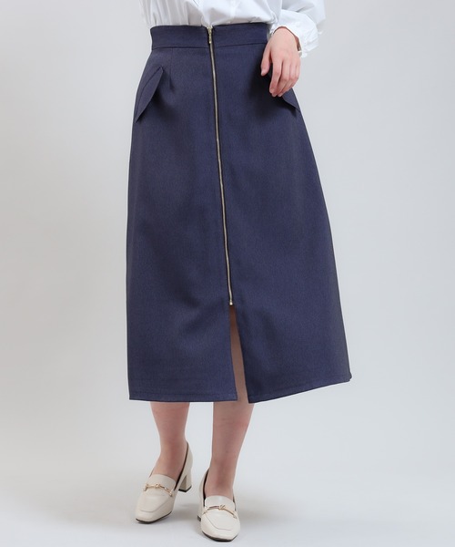 TRUDEA（トルディア）の「デニムフラップジップスカート（スカート・レディース・ブラック/ネイビー・LARGE/MEDIUM/SMALL）」の6枚目の写真