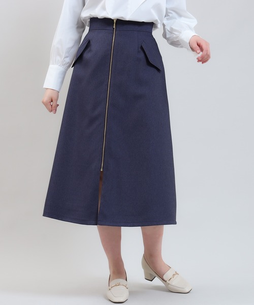 TRUDEA（トルディア）の「デニムフラップジップスカート（スカート・レディース・ブラック/ネイビー・LARGE/MEDIUM/SMALL）」の5枚目の写真