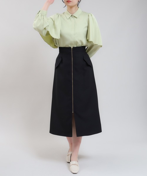 TRUDEA（トルディア）の「デニムフラップジップスカート（スカート・レディース・ブラック/ネイビー・LARGE/MEDIUM/SMALL）」の10枚目の写真