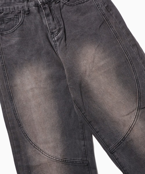 ALL RUNS（オールランズ）の「ヴィンテージ風デニムパンツ ジーンズ ブラックデニム（デニムパンツ・メンズ・ブラック・M/L/XL）」の8枚目の写真