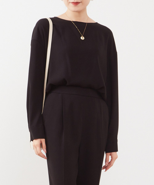 Liesse（リエス）の「タックブラウス（セットアップ対応可）（シャツ/ブラウス・レディース・ネイビー/ベージュ/ブラック・FREE）」の2枚目の写真