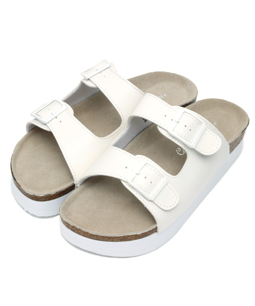 WEGO(ウィゴー)の「WEGO/ダブルベルトサンダル(サンダル・レディース・シルバー/ホワイト/ブラック・MEDIUM/X-LARGE/SMALL/LARGE)」の2枚目の写真