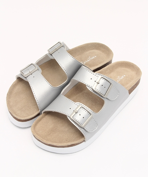 WEGO(ウィゴー)の「WEGO/ダブルベルトサンダル(サンダル・レディース・シルバー/ホワイト/ブラック・MEDIUM/X-LARGE/SMALL/LARGE)」の3枚目の写真