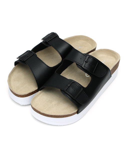 WEGO(ウィゴー)の「WEGO/ダブルベルトサンダル(サンダル・レディース・シルバー/ホワイト/ブラック・MEDIUM/X-LARGE/SMALL/LARGE)」の1枚目の写真