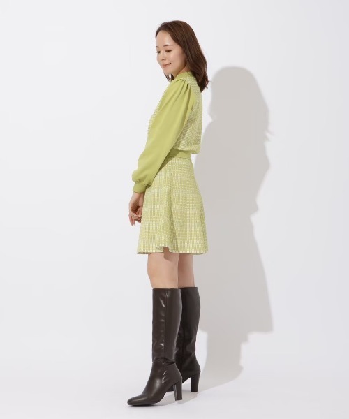 AND COUTURE（アンドクチュール）の「ジャガードニットミニスカート（スカート・レディース・ブラック/グリーン・MEDIUM）」の10枚目の写真