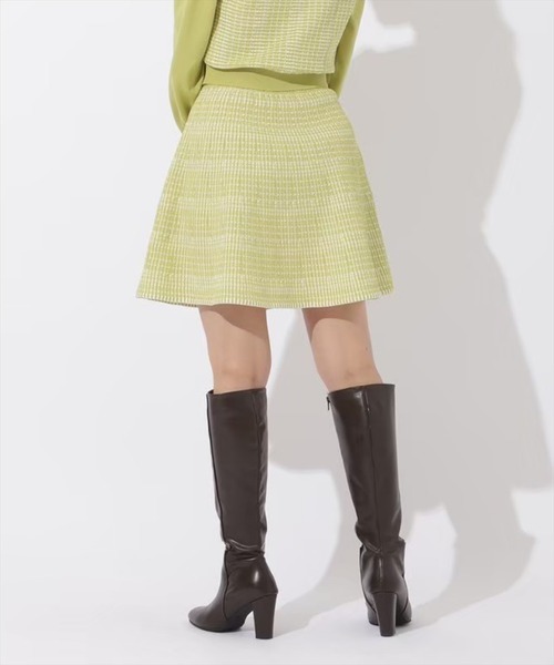 AND COUTURE（アンドクチュール）の「ジャガードニットミニスカート（スカート・レディース・ブラック/グリーン・MEDIUM）」の7枚目の写真