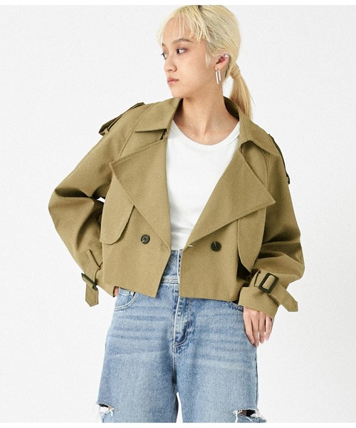 ANAP（アナップ）の「ショートトレンチコート（トレンチコート・レディース・ベージュ・FREE）」の2枚目の写真