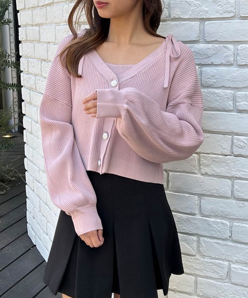 INGNI（イング）の「ニットボレロ＋肩リボンキャミアンサンブル（アンサンブル・レディース・ピンク/アイボリー/グレー系その他/ブラック・M）」の15枚目の写真