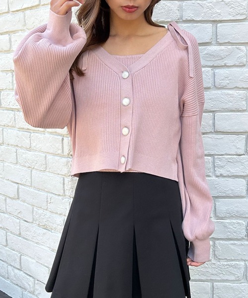 INGNI（イング）の「ニットボレロ＋肩リボンキャミアンサンブル（アンサンブル・レディース・ピンク/アイボリー/グレー系その他/ブラック・M）」の16枚目の写真