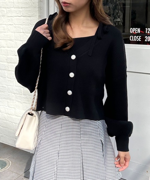 INGNI（イング）の「ニットボレロ＋肩リボンキャミアンサンブル（アンサンブル・レディース・ピンク/アイボリー/グレー系その他/ブラック・M）」の19枚目の写真