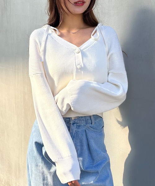 INGNI（イング）の「ニットボレロ＋肩リボンキャミアンサンブル（アンサンブル・レディース・ピンク/アイボリー/グレー系その他/ブラック・M）」の14枚目の写真