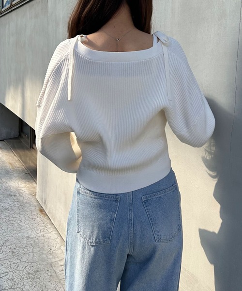 INGNI（イング）の「ニットボレロ＋肩リボンキャミアンサンブル（アンサンブル・レディース・ピンク/アイボリー/グレー系その他/ブラック・M）」の9枚目の写真