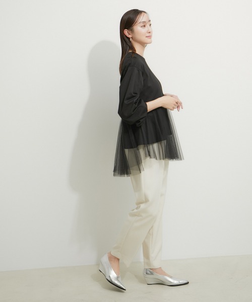 le cercle ADAM ET ROPE'(ルセルクルアダムエロペ)の「チュールコンビプルオーバー(Tシャツ/カットソー・レディース・ブラック/ホワイト・FREE)」の21枚目の写真