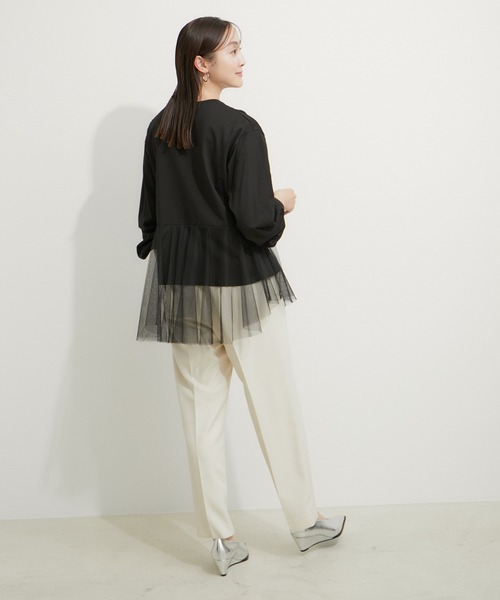 le cercle ADAM ET ROPE'(ルセルクルアダムエロペ)の「チュールコンビプルオーバー(Tシャツ/カットソー・レディース・ブラック/ホワイト・FREE)」の20枚目の写真
