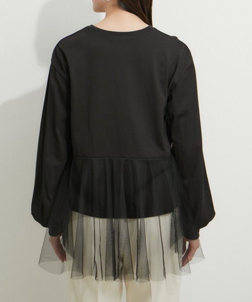 le cercle ADAM ET ROPE'(ルセルクルアダムエロペ)の「チュールコンビプルオーバー(Tシャツ/カットソー・レディース・ブラック/ホワイト・FREE)」の16枚目の写真