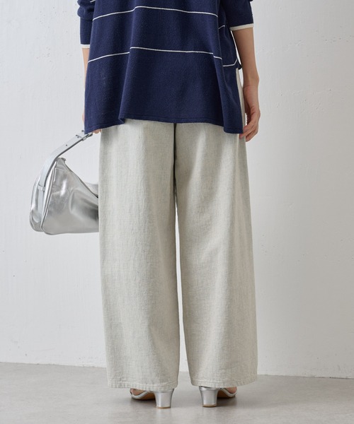 BEARDSLEY（ビアズリー）の「Reデニムタックバギーパンツ（チノパンツ・レディース・ブルー・FREE）」の4枚目の写真