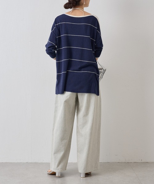 BEARDSLEY（ビアズリー）の「Reデニムタックバギーパンツ（チノパンツ・レディース・ブルー・FREE）」の8枚目の写真