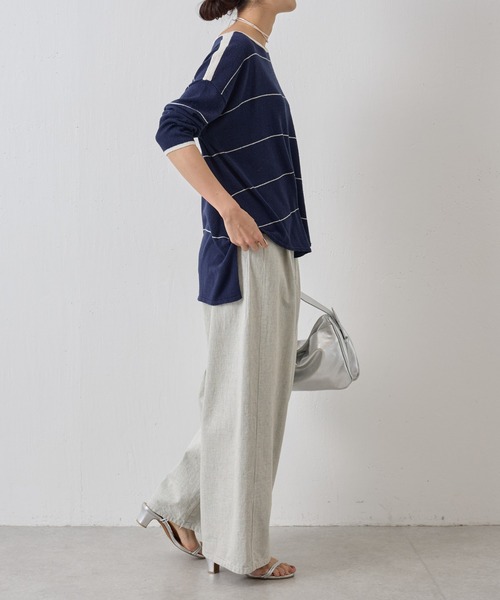 BEARDSLEY（ビアズリー）の「Reデニムタックバギーパンツ（チノパンツ・レディース・ブルー・FREE）」の9枚目の写真