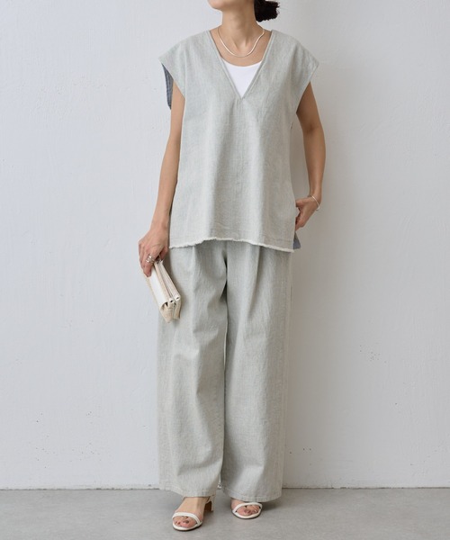 BEARDSLEY（ビアズリー）の「Reデニムタックバギーパンツ（チノパンツ・レディース・ブルー・FREE）」の10枚目の写真