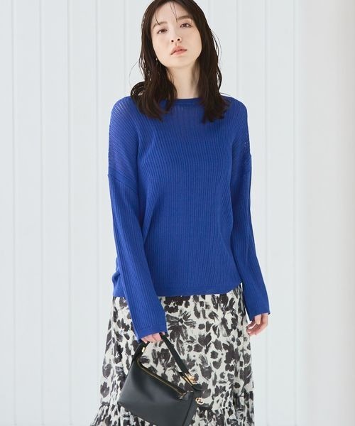 Andemiu(アンデミュウ)の「【ピンクZOZO限定カラー】メッシュニット113917(ニット/セーター・レディース・グリーン/ブラック/ブルー/オフホワイト/ピンク・FREE)」の6枚目の写真