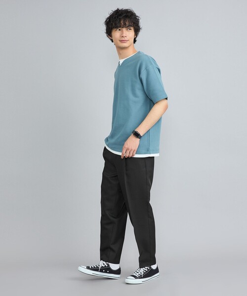 coen（コーエン）の「センタープレスポリツイルテーパードスラックス（スラックス・メンズ・ブラック/ダークグレー/ベージュ/ネイビー・S/M/L/XL）」の18枚目の写真