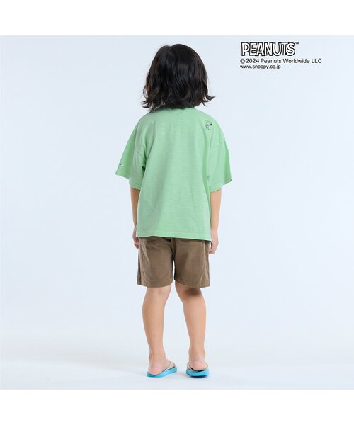 PEANUTS（ピーナッツ）の「PEANUTSコラボ　ガーメントダイTシャツ（Tシャツ/カットソー・キッズ・グリーン/チャコール/キナリ/パープル/イエロー・80/90/95/100/110/120/130/140/150）」の10枚目の写真