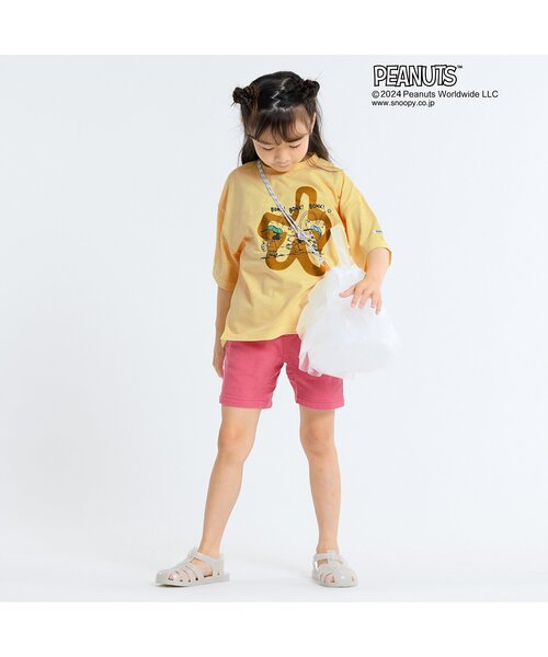 PEANUTS（ピーナッツ）の「PEANUTSコラボ　ガーメントダイTシャツ（Tシャツ/カットソー・キッズ・グリーン/チャコール/キナリ/パープル/イエロー・80/90/95/100/110/120/130/140/150）」の12枚目の写真