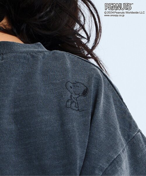 PEANUTS（ピーナッツ）の「PEANUTSコラボ　ガーメントダイTシャツ（Tシャツ/カットソー・キッズ・グリーン/チャコール/キナリ/パープル/イエロー・80/90/95/100/110/120/130/140/150）」の15枚目の写真