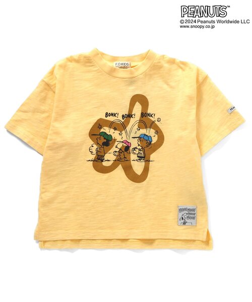 PEANUTS（ピーナッツ）の「PEANUTSコラボ　ガーメントダイTシャツ（Tシャツ/カットソー・キッズ・グリーン/チャコール/キナリ/パープル/イエロー・80/90/95/100/110/120/130/140/150）」の20枚目の写真