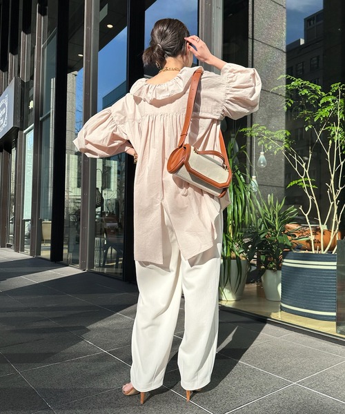 DouDou(ドゥドゥ)の「バルーンパンツ(スラックス・レディース・ホワイト/カーキ・36/38)」の7枚目の写真
