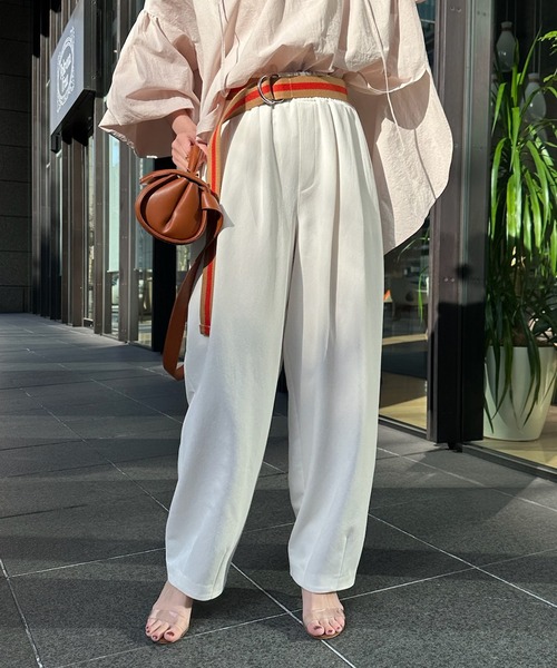 DouDou(ドゥドゥ)の「バルーンパンツ(スラックス・レディース・ホワイト/カーキ・36/38)」の9枚目の写真