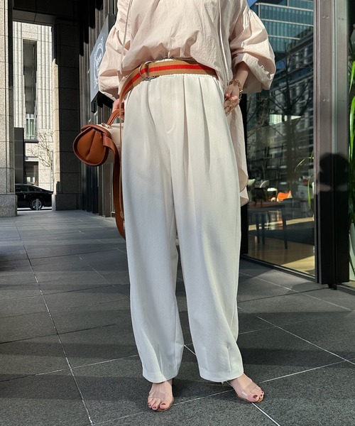 DouDou(ドゥドゥ)の「バルーンパンツ(スラックス・レディース・ホワイト/カーキ・36/38)」の10枚目の写真